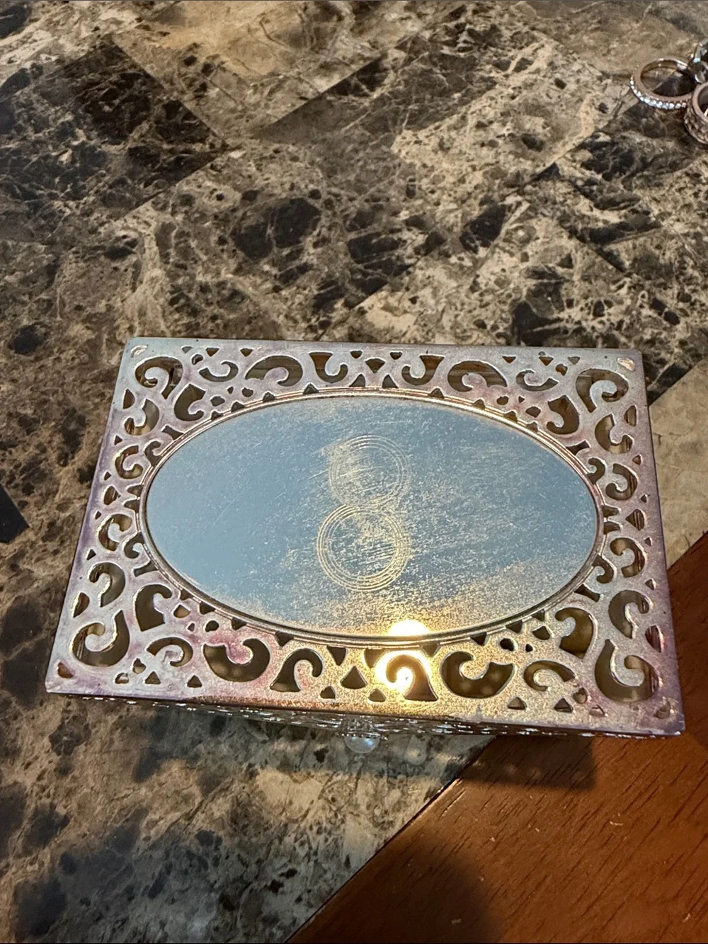 Mini Things Remembered Metal Trinket Box with Infinity (8) on Top